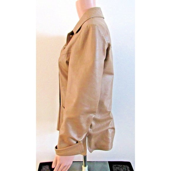 Vintage Jacket Brown Button Lined Leathers New England L 12-14 - Picture 4 of 8